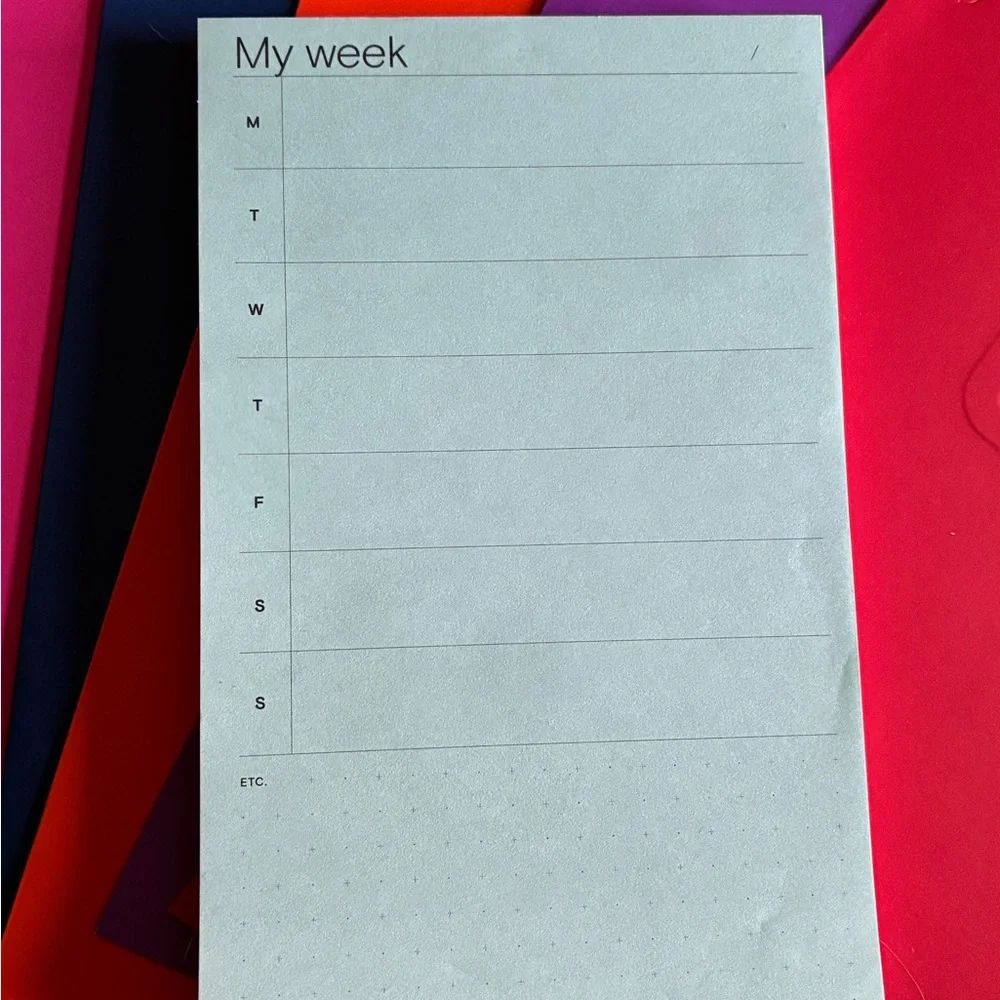 Colorful Folder and My Week Notepad Set